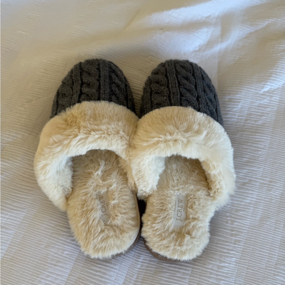 J. Crew Cable Knit Slippers